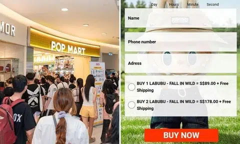 The page claimed that customers queued for up to six hours at the Pop Mart store in Plaza Singapura, and showed a photo of a crowd outside a toy store. PHOTOS: SCREENGRAB FROM FACEBOOK