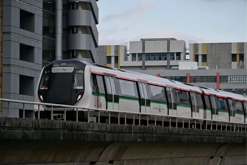MRT train travelling towards Paya Lebar MRT station, 3 May 2024.