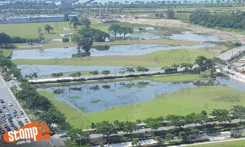 'Water' heck is causing this? 'Natural lakes' still showing up at Marina Bay after rain