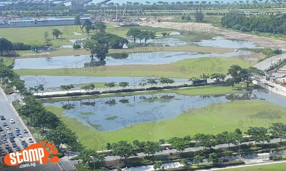 'Water' heck is causing this? 'Natural lakes' still showing up at Marina Bay after rain