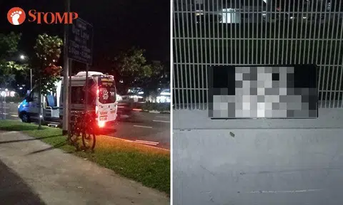 Driver leaves behind licence plate after accident with cyclist in Tampines