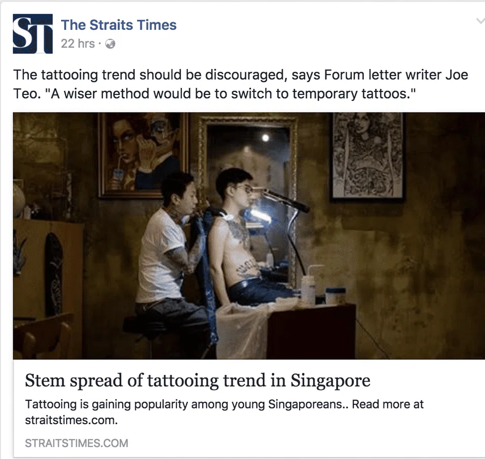 Tattoos scar your bodies and should be discouraged, says forum writer 
