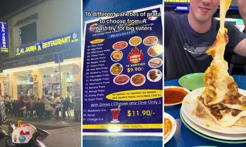 In a TikTok video about Al Jasra posted by Lobang Bro on Aug 15, the menu board indicated that the prata buffet offers 16 varieties for $9.90.