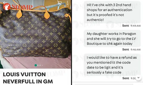 Woman makes police report after paying Carousell seller $220 for LV bag that turned out to be fake