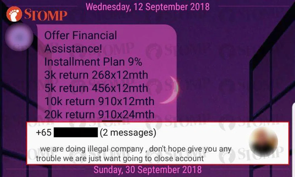 Woman wanting to borrow $3k gets $500 from moneylender -- but ends up forking out $2.6k