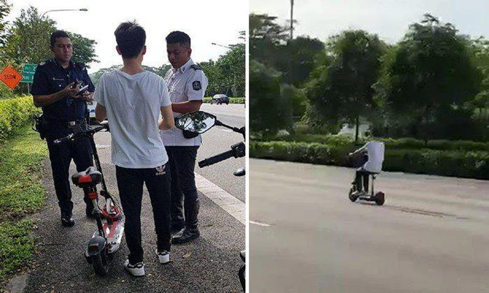 E-scooter rider speeds his way from hero to zero after getting caught by LTA and TP on PIE