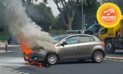 Republic Poly heroes rush to warn family in smoking car before it bursts into flames