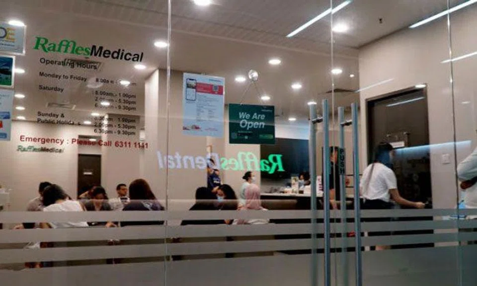 Messages circulating on various social media platforms had claimed that the suspected case was detected at a Raffles clinic at Causeway Point. ST PHOTO: KHALID BABA
