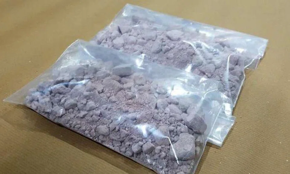 The 460g of heroin seized was worth an estimated S$32,000. PHOTO: CNB