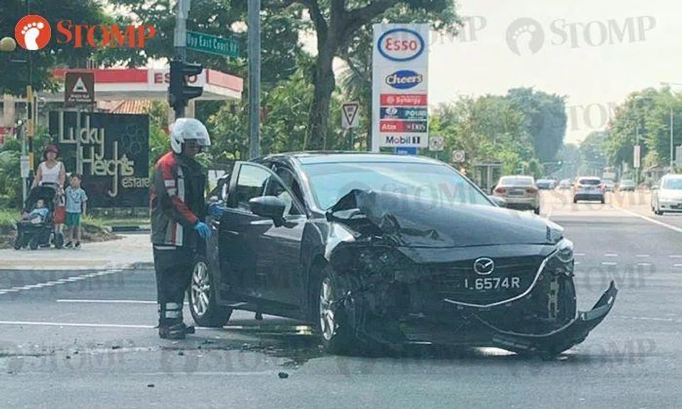 Driver taken to hospital after accident involving 2 cars at Upper East Coast Road junction