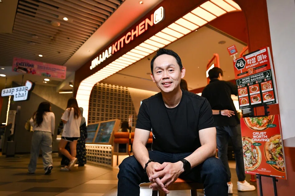 Mr Bernard Tay at his newest Jinjja Kitchen outlet at Our Tampines Hub.