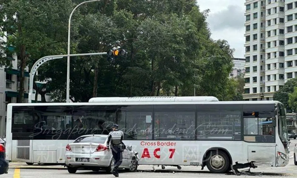Duty-unpaid cigarettes found in car that crashed into cross-border bus in Woodlands, 3 passengers hurt