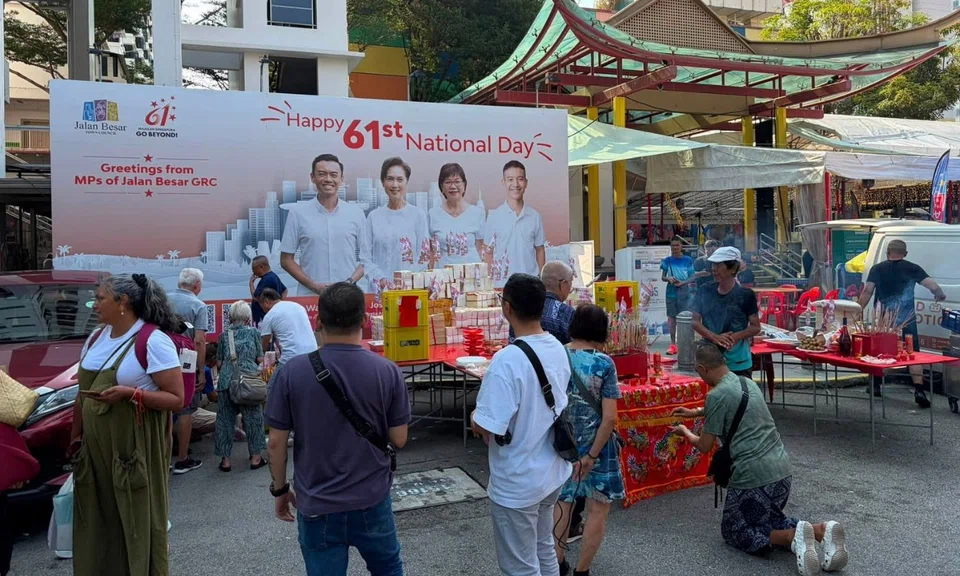 seventh month offerings National Day banner Jalan Besar MPs