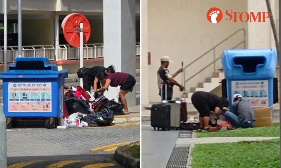 More people rummaging through discarded items at recycling bins in Sembawang and Sengkang