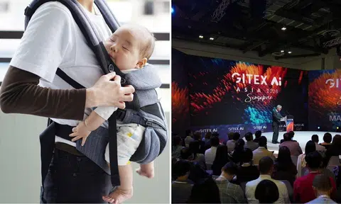 A woman was reportedly turned away from a trade show held at Marina Bay Sands on April 9 as she brought along her nine-month-old baby in a carrier.