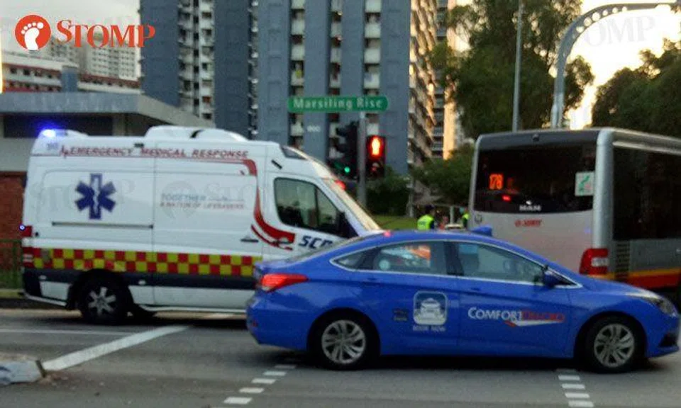 3 injured in accident involving pedestrian and bus at road junction in Marsiling