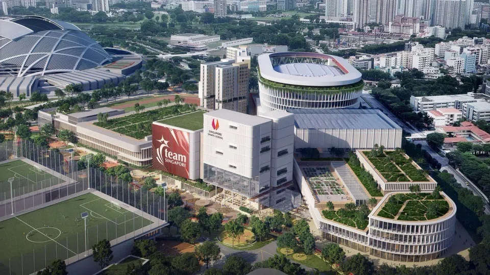 An artist’s impression of the new home of Team Singapore in Kallang.