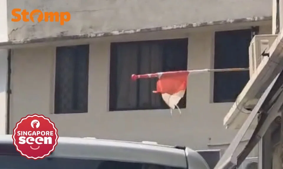 Stomper concerned over damaged S’pore flag in Potong Pasir