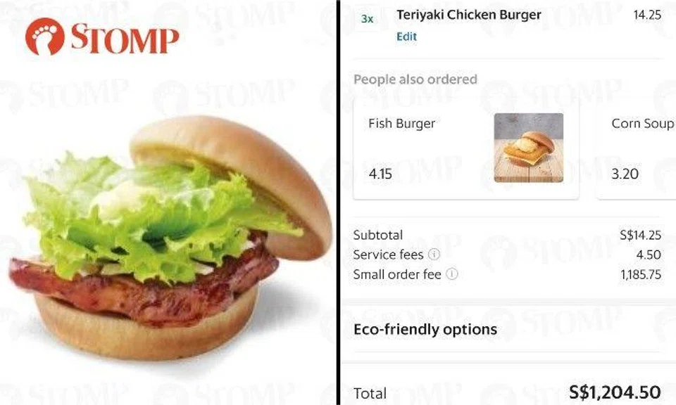 "How many burgers do I need to order in order to meet the minimum order value?" asked the Stomper.