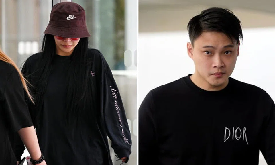 Socialite Kim Lim (left) leaving the State Courts, after she turned up to show support for her former husband Kho Bin Kai, on May 23, 2023. ST PHOTO: KUA CHEE SIONG