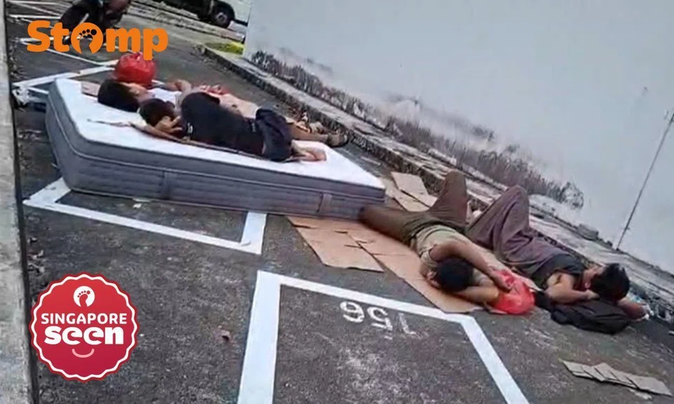 These men were sighted at 7.12am at Block 215A Serangoon Avenue 4