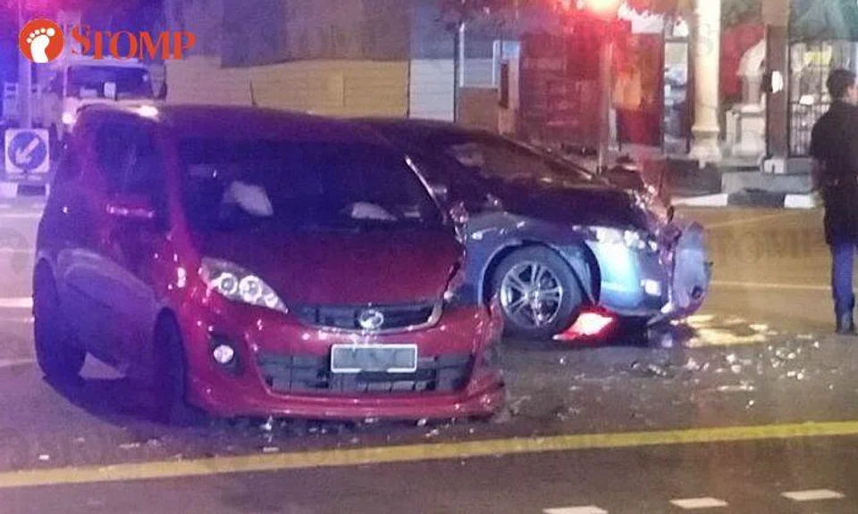 2 cars in accident at Changi Village Road junction