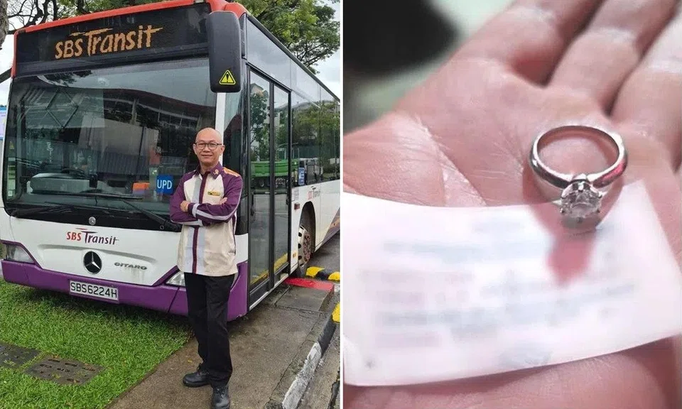 SBS Transit bus driver returns diamond ring worth $35,000