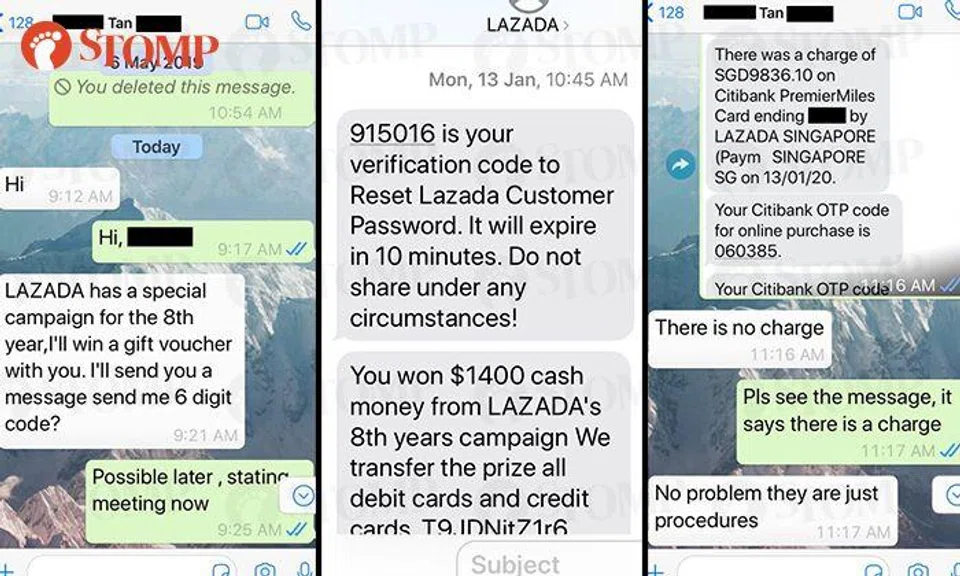 Woman loses over $18k in helping 'friend' to win 'Lazada' vouchers, police investigating