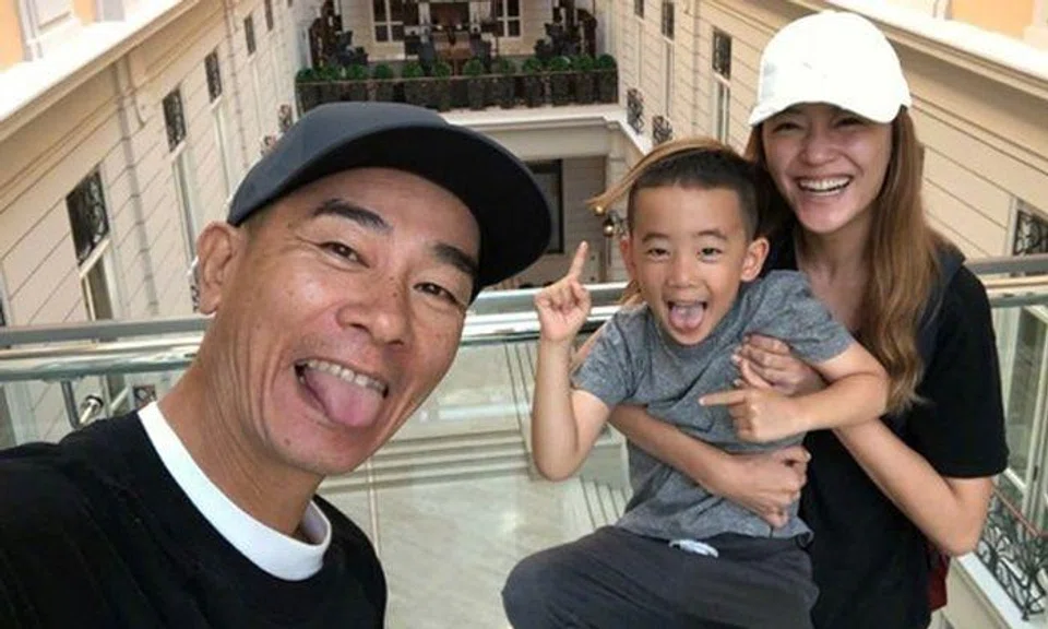 Jordan Chan, Cherrie Ying and their son Jasper. Photos: Weibo, Apple Daily, The New Paper