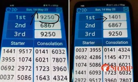 The Stomper shared photos of the 4D results on his phone taken on Sunday (May 14).