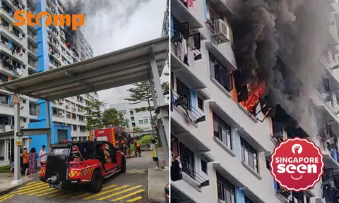 woman arrested for setting fire to sembawang flat