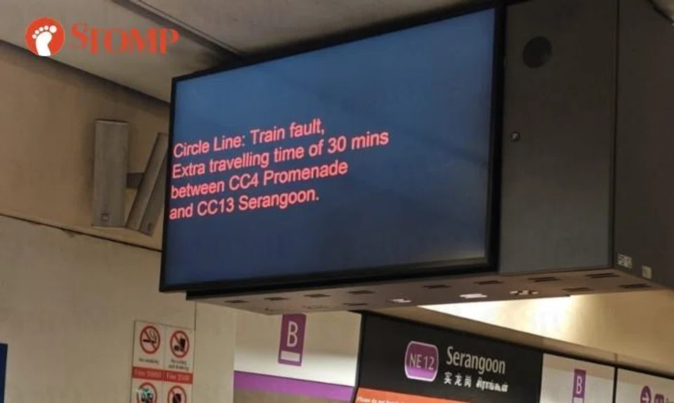 SMRT says sorry after train fault disrupts service on Circle Line for nearly an hour