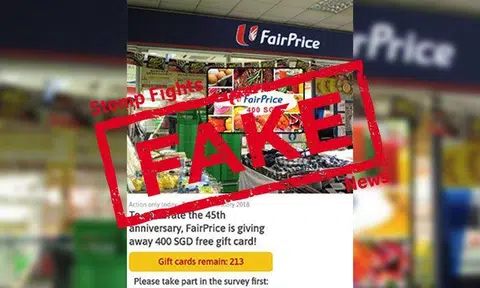 Received a link to survey claiming to offer $400 NTUC FairPrice gift card? It's fake
