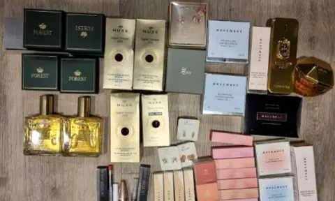 Stolen items such as perfumes, make-up from airport stores.