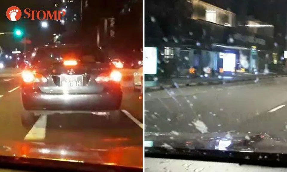 Car passenger throws egg at taxi's windscreen after cabby sounds horn at driver for cutting lane