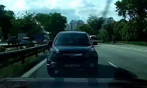 Who's at fault here? Honda driver caught on camera tailgating fellow motorist aggressively