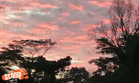 Red sky a sight to behold at Bukit Batok St 25