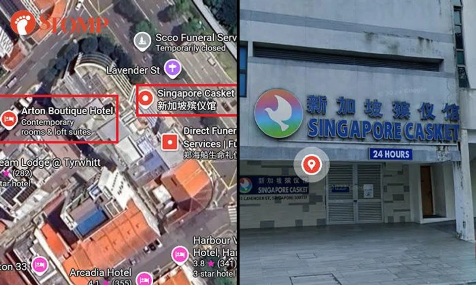 A Taiwanese tourist was deeply troubled after she realised the hotel she booked in Singapore was right beside a funeral home. 
