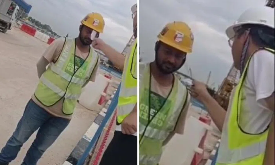 LTA engineer shouts, hits worker's helmet with driver's licence for not wearing seat belt
