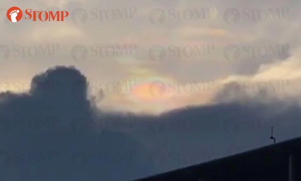 Beautiful 'rainbow cloud' spotted over the north-west of Singapore
