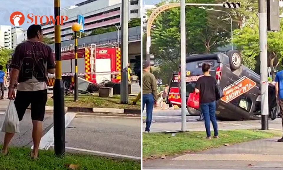 Van overturns at Woodlands Ave 7 and 4 junction; 3 conveyed to hospital