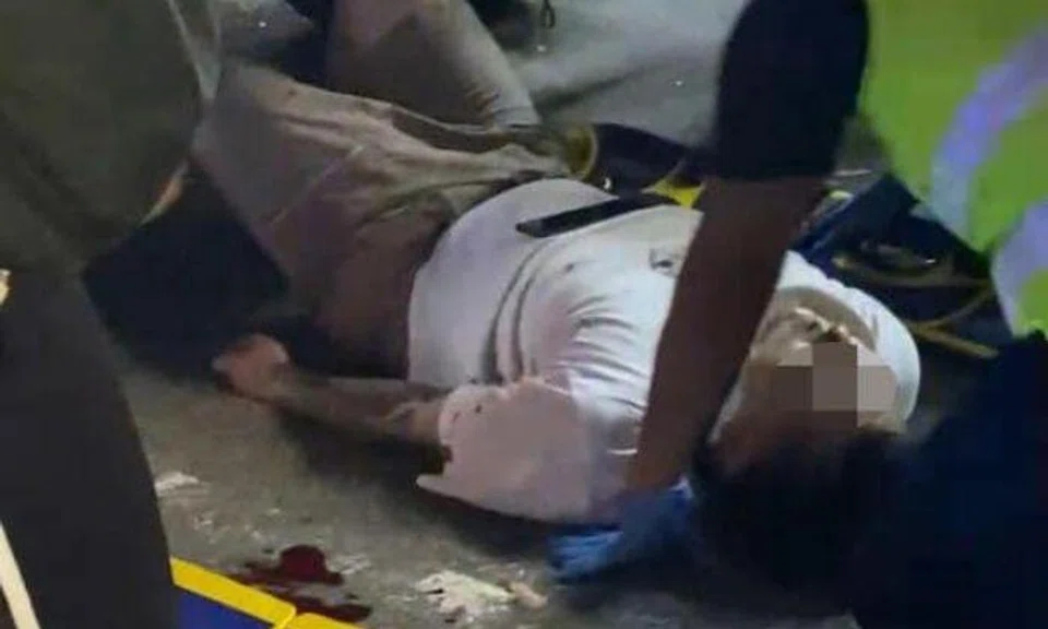 A man, who grabbed the steering wheel of a car and was dragged for 10m before he let go, suffered head injuries and was sent to Tan Tock Seng Hospital on Wednesday.