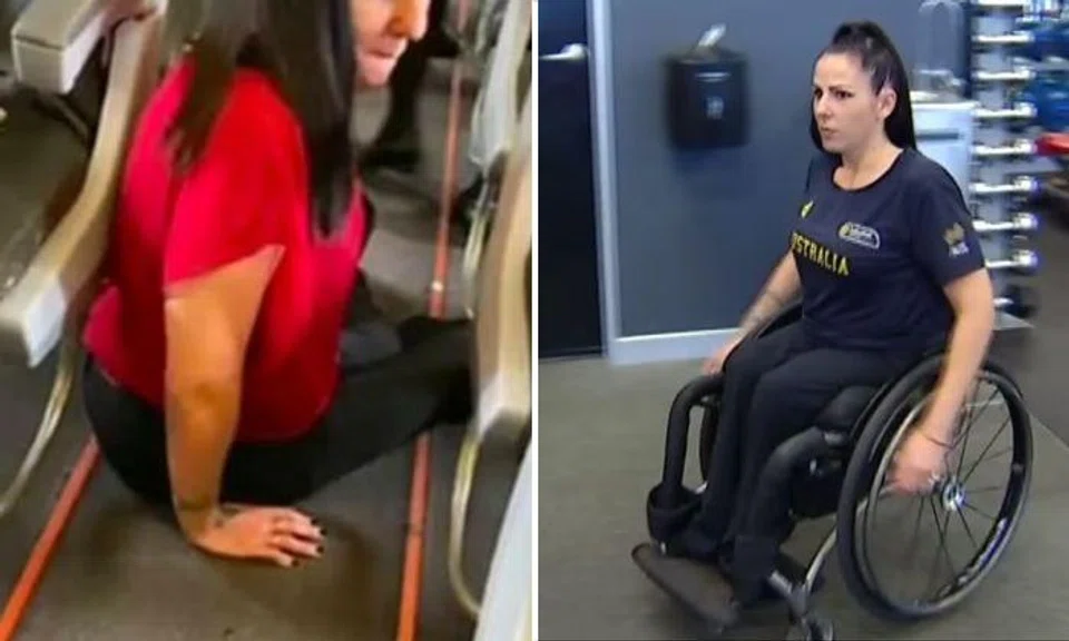 An Australian wheelchair user had to crawl down the cabin aisle on board a Jetstar flight after being told she had to pay for wheelchair services in order to disembark. 