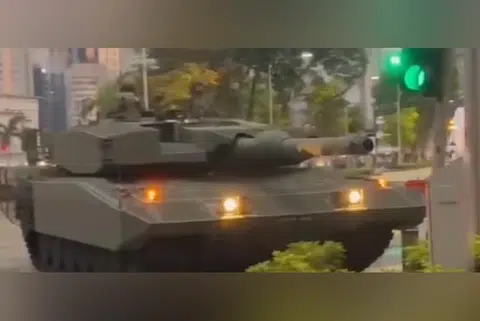 A video of the accident posted on Facebook page SGRV shows the traffic light slightly askew after the incident.