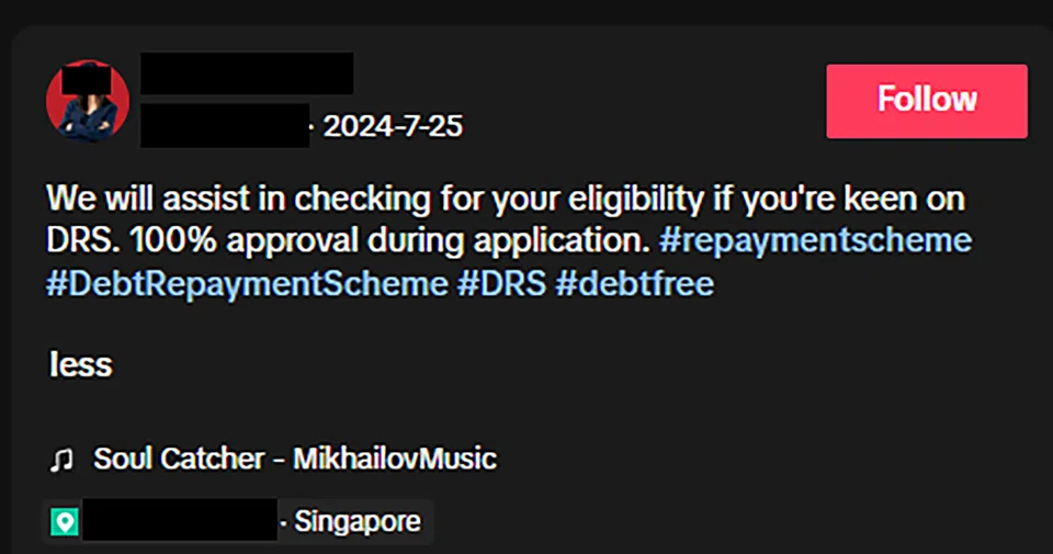 MinLaw has noticed an increasing number of debtors engaging the services of consultancy firms that encourage debtors to self-petition for bankruptcy with the objective of being placed on the DRS.