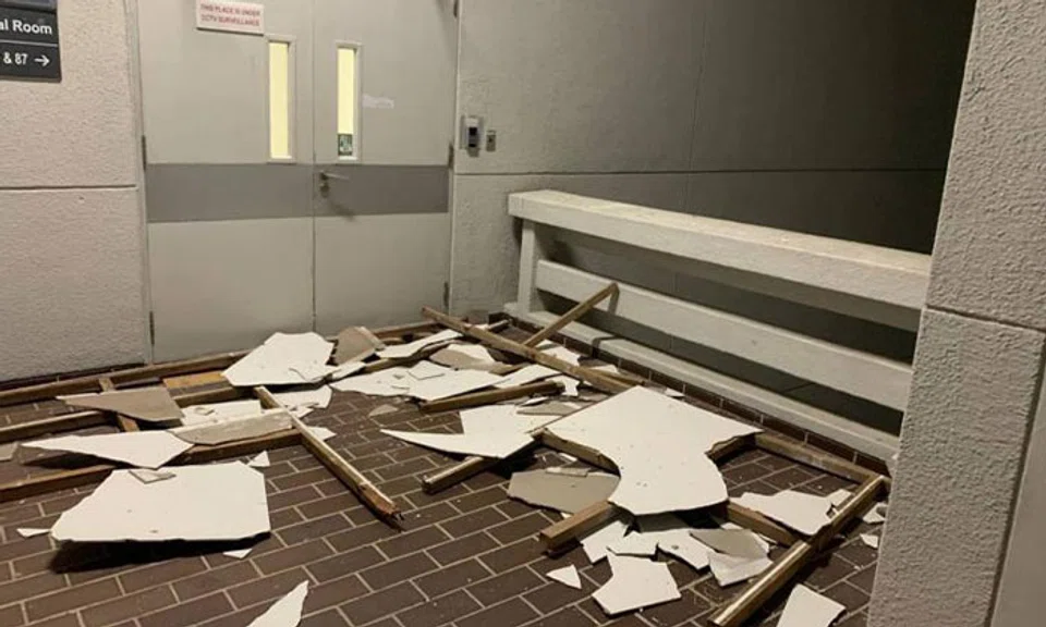 No injuries were reported and the building remains structurally sound. PHOTO: ST READER