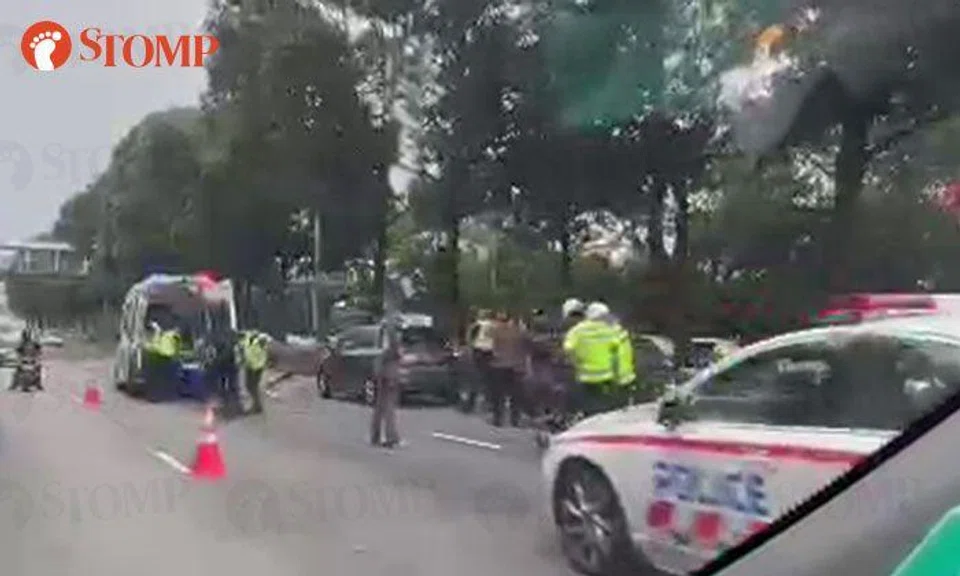 Motorcyclist, 27, taken to hospital after accident with car along PIE