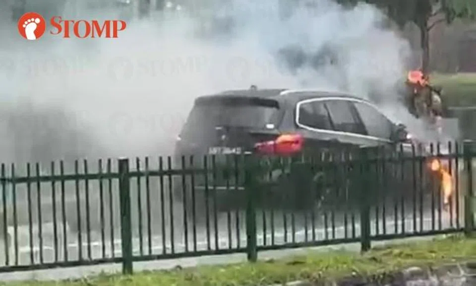 BMW on fire