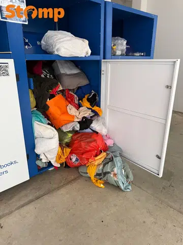 recycling bin, Segar Road, textile recycling