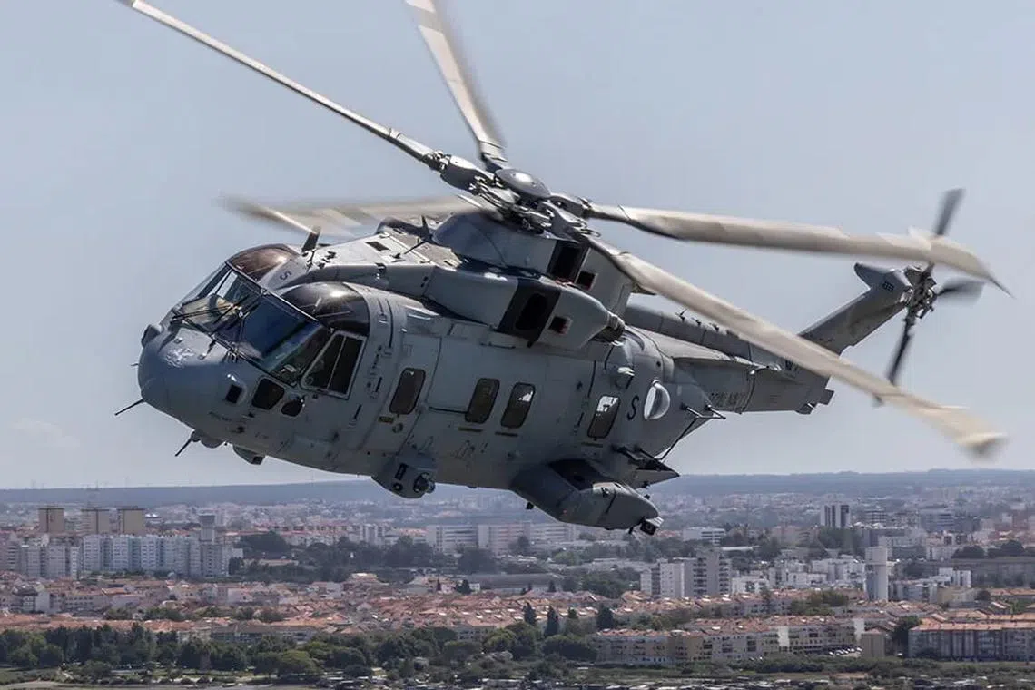 A Merlin Mk4 helicopter - primarily used to deploy marine commandos - “ditched” in the English Channel, off the coast of south-west England.